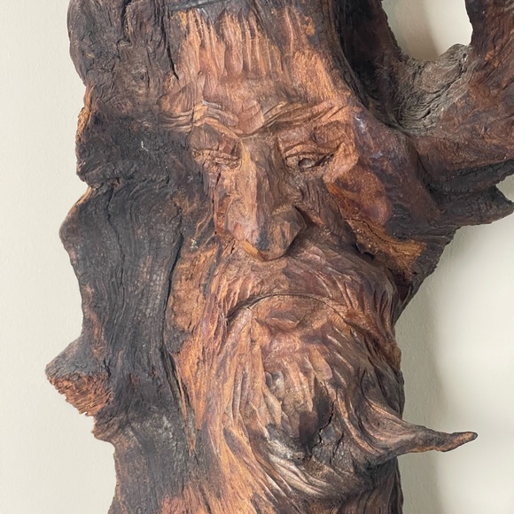Vintage OOAK Green Man Tree Face Folk ART - Picture 3 of 15